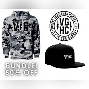 BUNDLE PACK! “VIOLENT GENTLEMEN” hoodie and SnapBack hat. Brand new with tags!